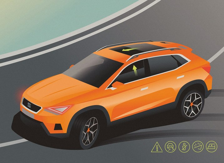 New SEAT Ateca pre-crash assist demonstration